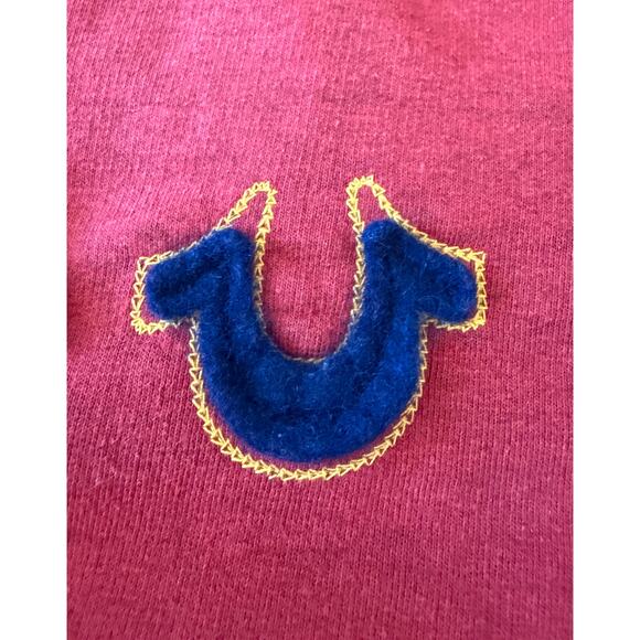 Vtg True Religion Embroidered Big Logo Zip Hoodie Retro Size XXL Red Y2K RARE - Picture 6 of 9